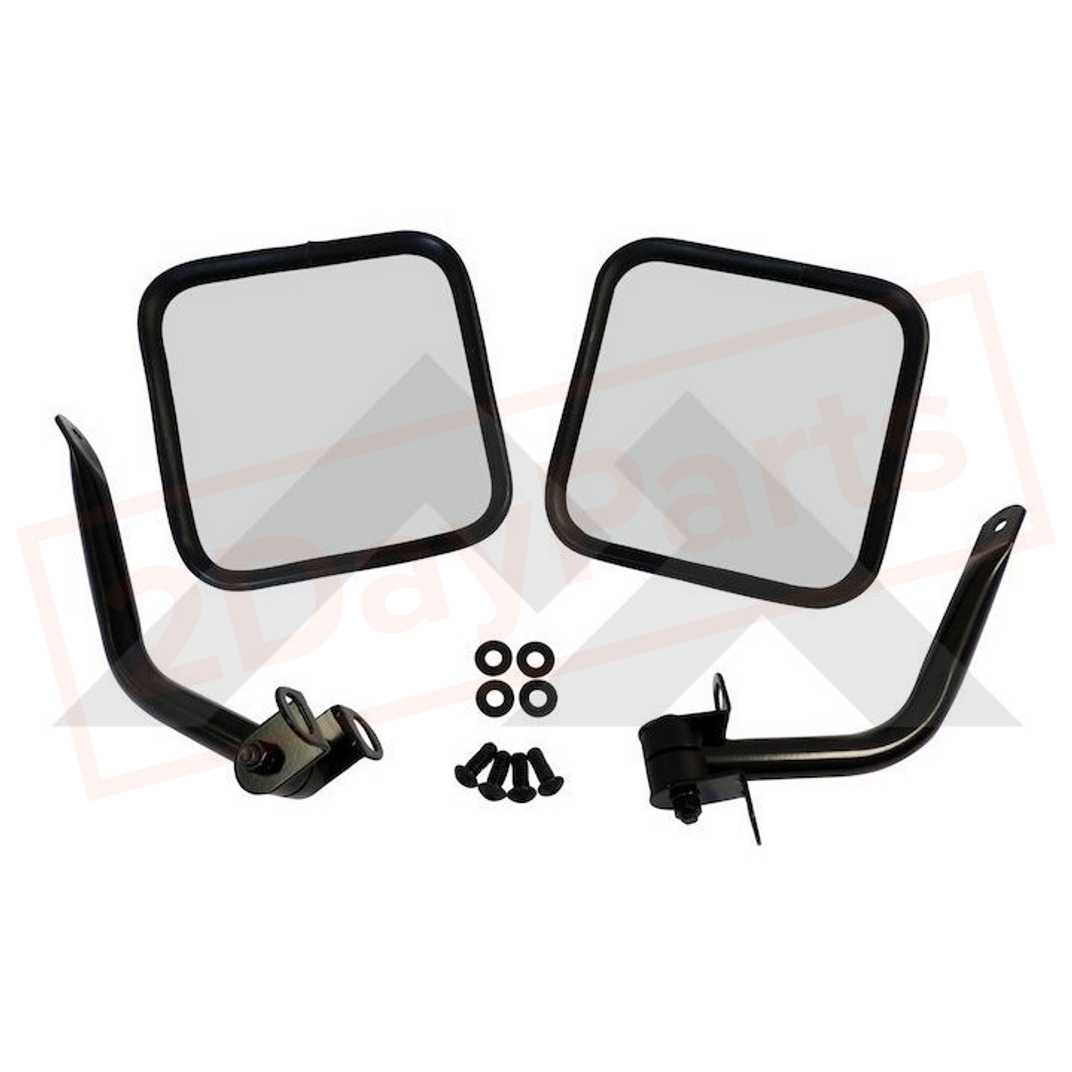 Image Crown Automotive Complete Side Mirror Set Front, L&R for Jeep Wrangler 1987-1995 part in Mirror Assemblies category