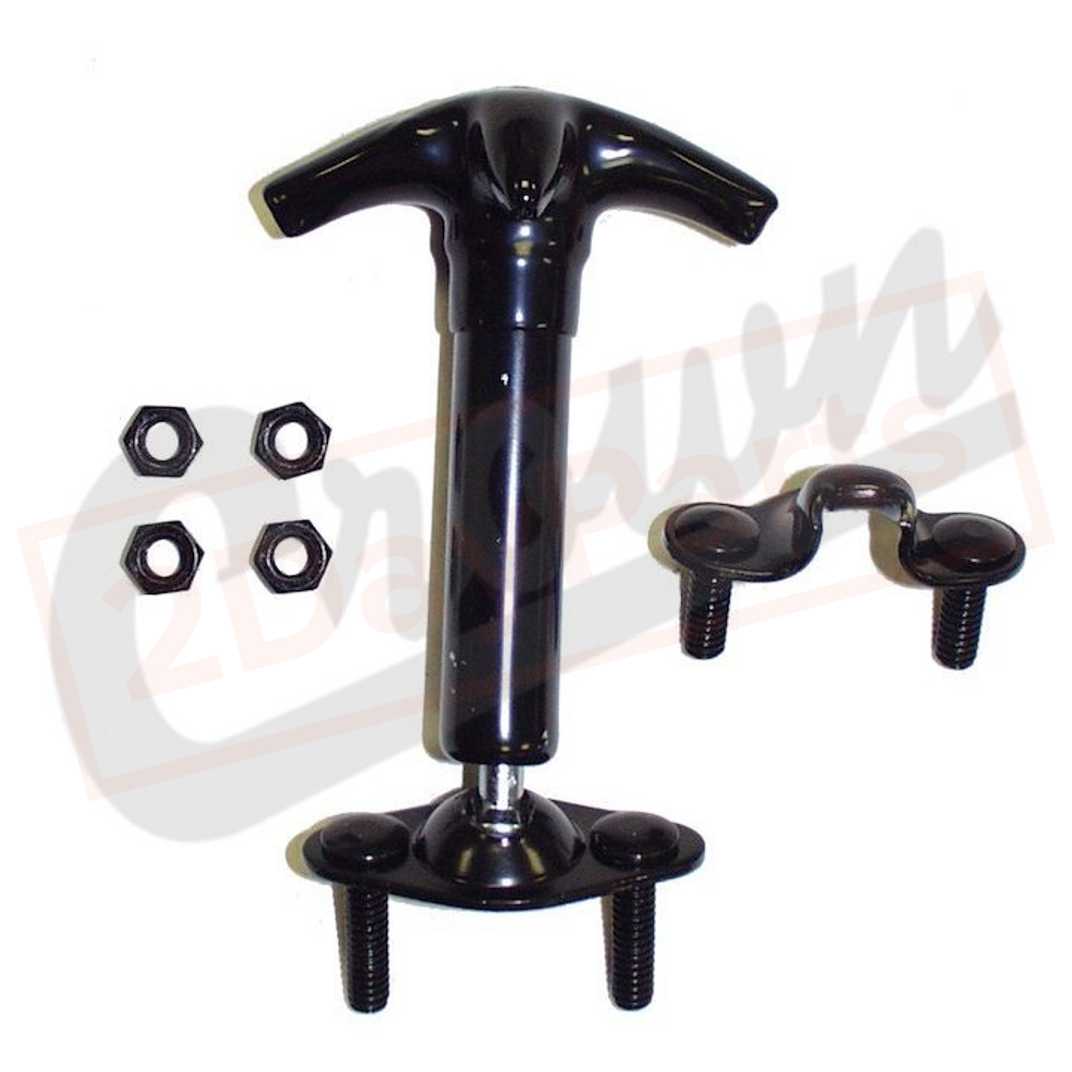 Image Crown Automotive Hood Catch Kit Left or Right, Upper & Lower for Jeep CJ5 1959-1983 part in Exterior category
