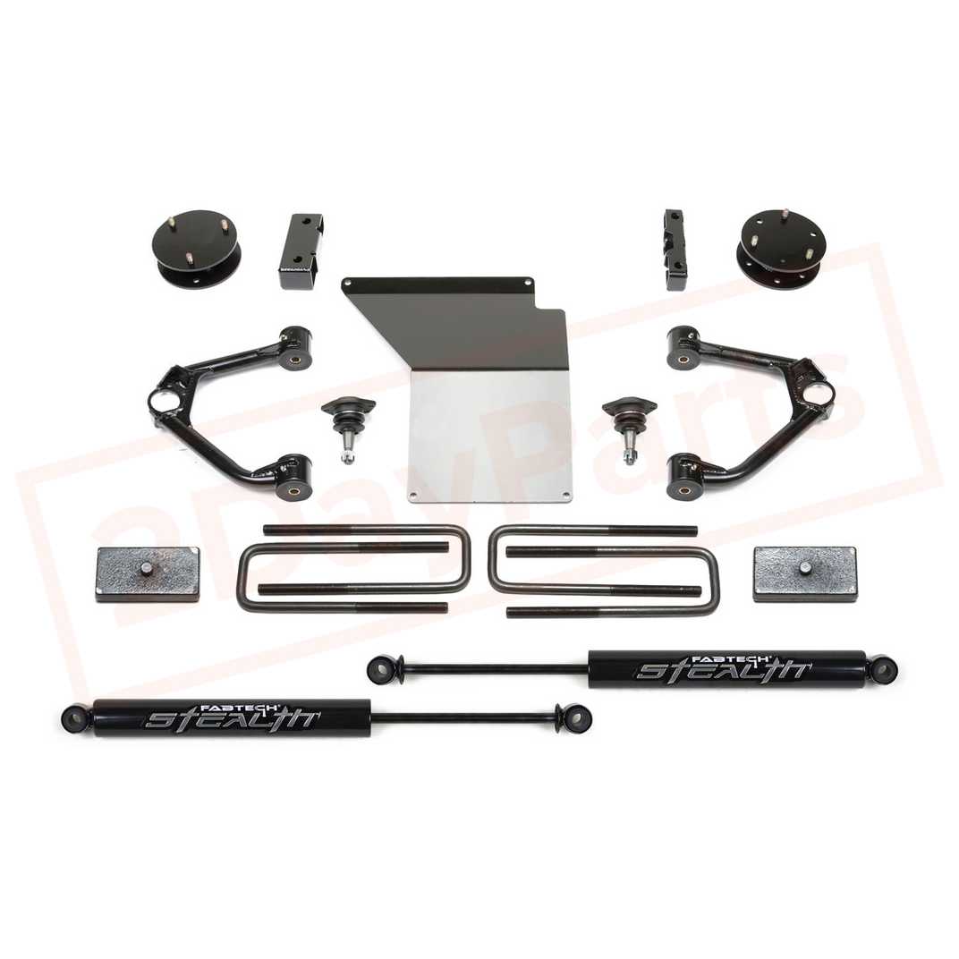 Image FABTECH 4" Budget Sys w/ Ball Joint UCA & Rear Shocks for GM K1500 2WD/4WD 14-17 part in Lift Kits & Parts category