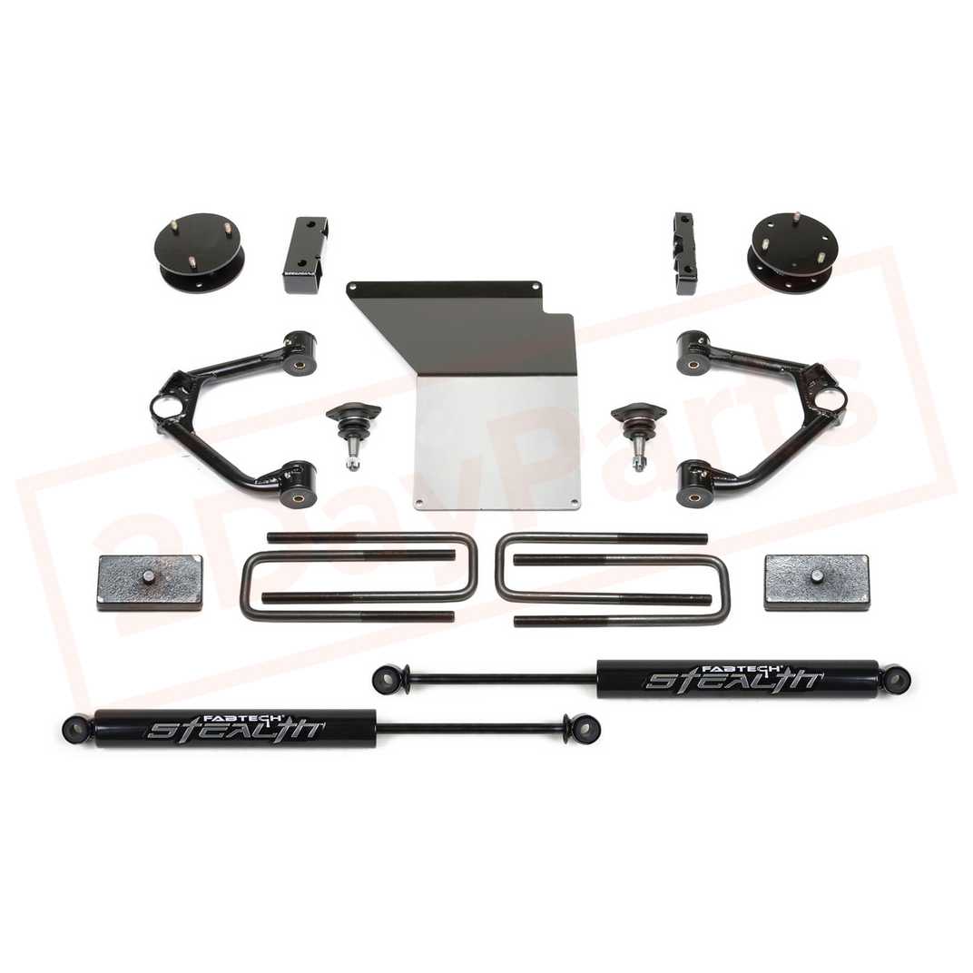 Image FABTECH 4" Budget Syst w/Ball Joint UCA & Rear Shocks for 14-17 GM C1500 2WD/4WD part in Lift Kits & Parts category