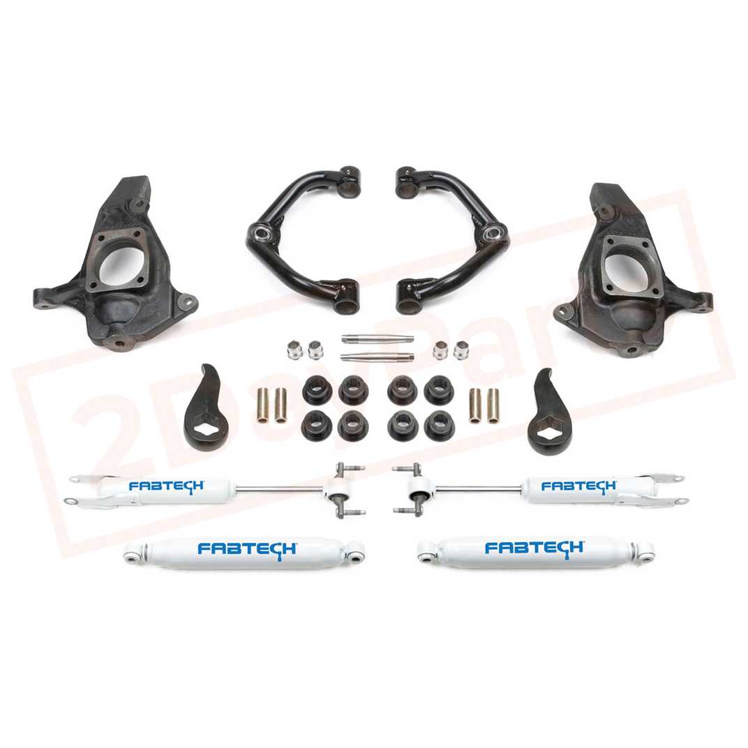 Image FABTECH 4" Uniball UCA System w/ Shocks for 2011-17 C3500HD 2WD/4WD part in Lift Kits & Parts category