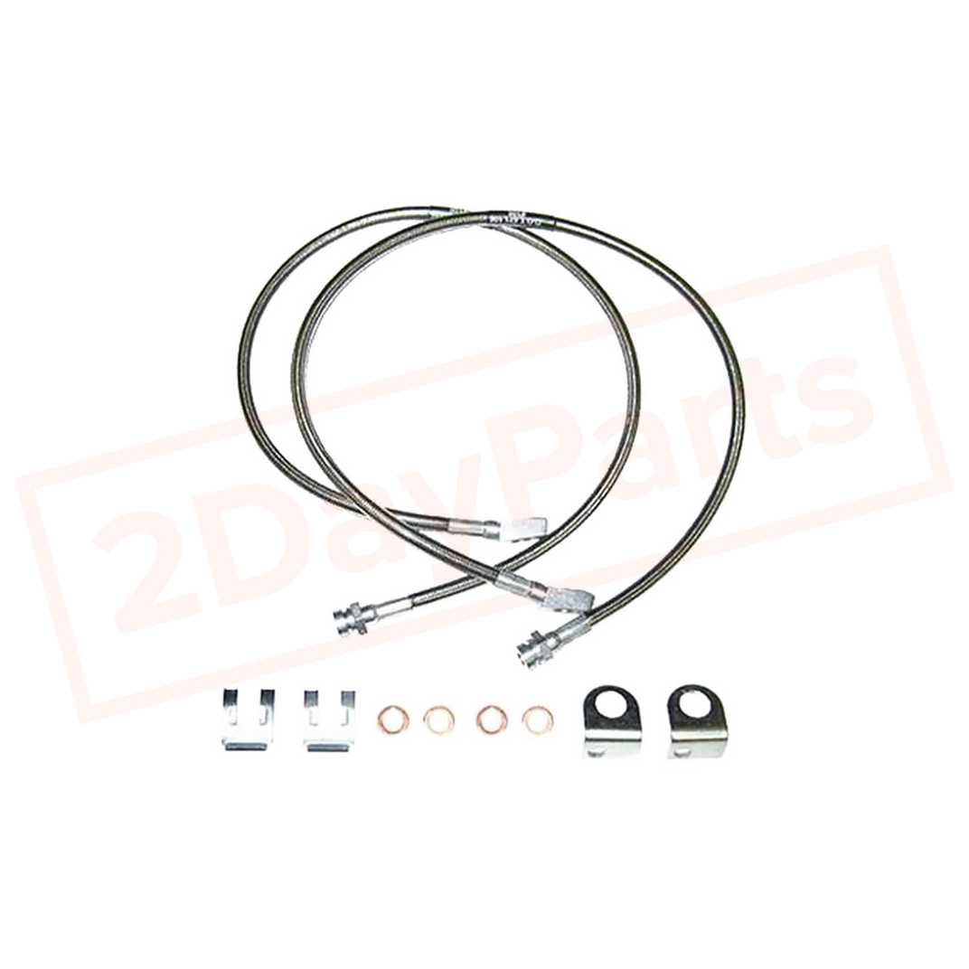 Image 1 FABTECH 6"/8" Front & Rear Extended Brake Hoses for 1997-06 Jeep TJ part in Shocks & Struts category