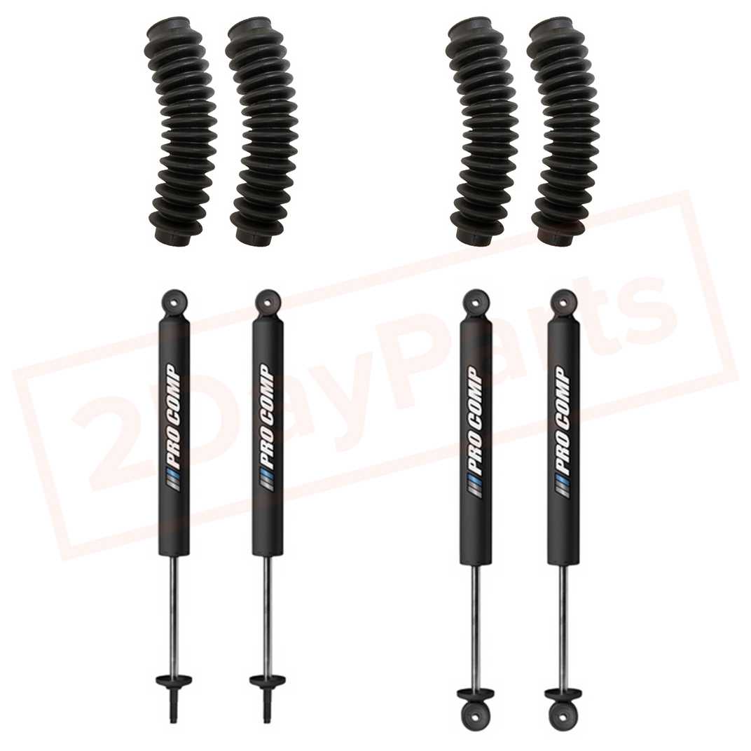 Image Kit 4 Pro Comp 2.5" Gas Shocks & Boots for Chevrolet Silverado 2500 HD 1999-10 4WD part in Shocks & Struts category