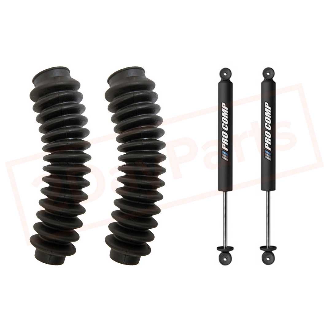 Image Kit of 2 Pro Comp Front Gas Shocks & Boots for 1988-1998 GMC Sierra 3500 4WD part in Shocks & Struts category