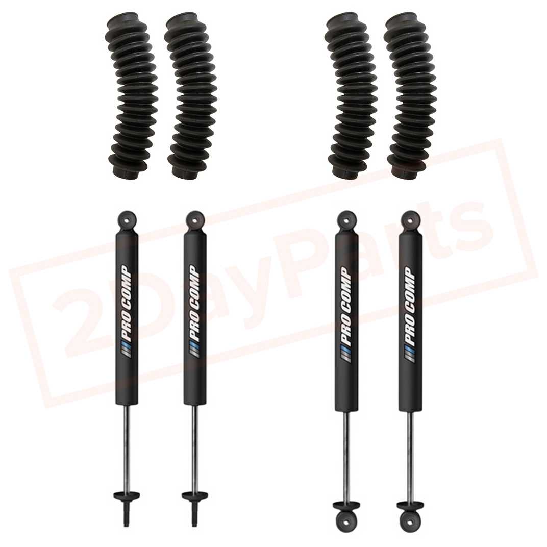Image Kit of 4 Pro Comp 2.5" Gas Shocks& Boots for Chevrolet Silverado 2500 HD 99-10 4WD part in Shocks & Struts category