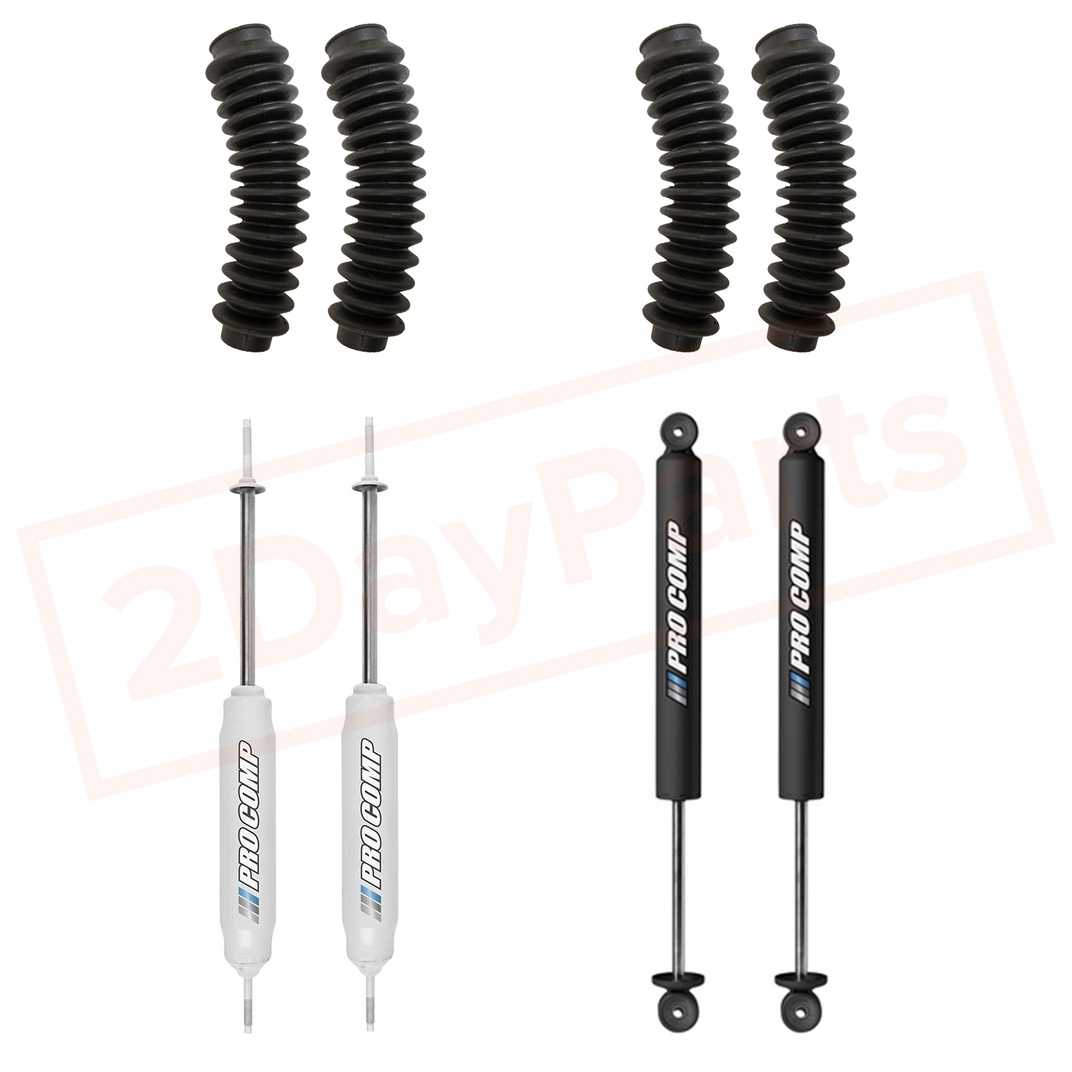 Image Kit of 4 Pro Comp 3" Pro-X Gas Shocks & Boots for Dodge Ram 1500 94-01 2WD part in Shocks & Struts category