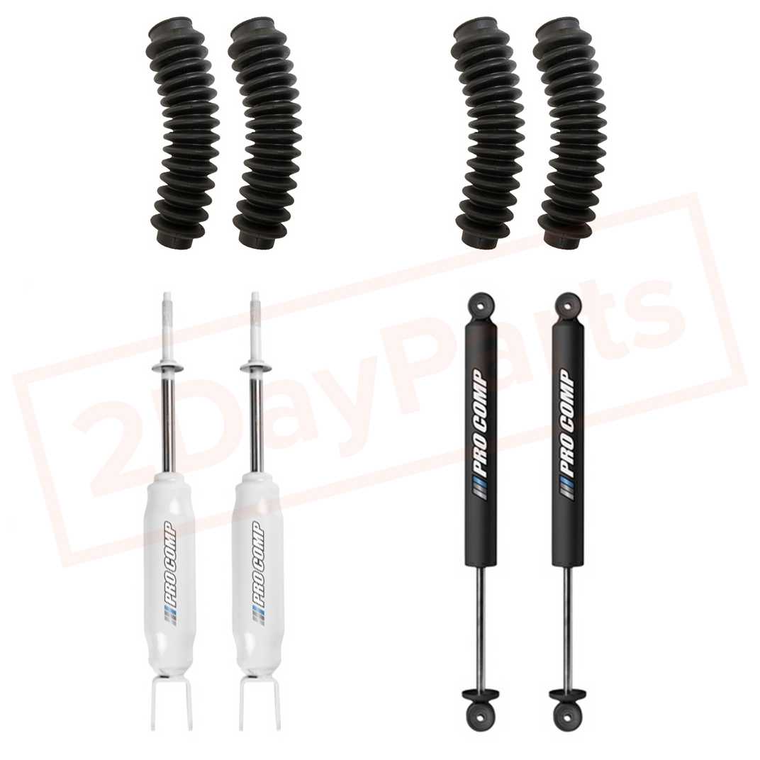 Image Kit of 4 Pro Comp 4-6" Gas Shocks & Boots for Chevrolet Silverado 1500 99-06 4WD part in Shocks & Struts category