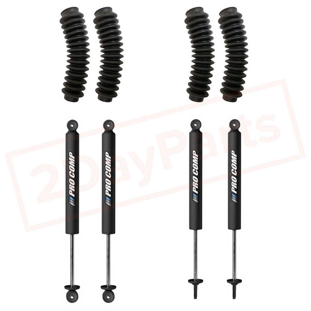 Image Kit of 4 Pro Comp Pro-X Gas Shocks & Boots for 1986-96 Jeep Wrangler 4WD part in Shocks & Struts category