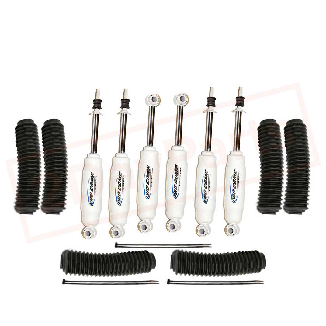 Image Kit of 6 Pro Comp Front & Rear Shocks & Boots for Ford Bronco 1978-1979 4WD part in Shocks & Struts category