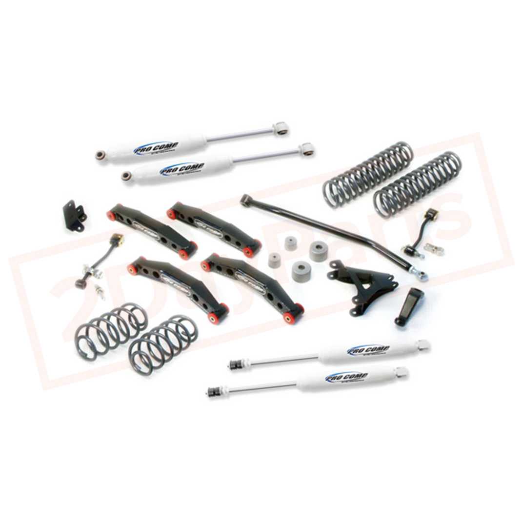Image ProComp 4" Lift Kit StageII w/ES Shocks for 97-06 Jeep Wrangler TJ Short Arm Kit part in Lift Kits & Parts category