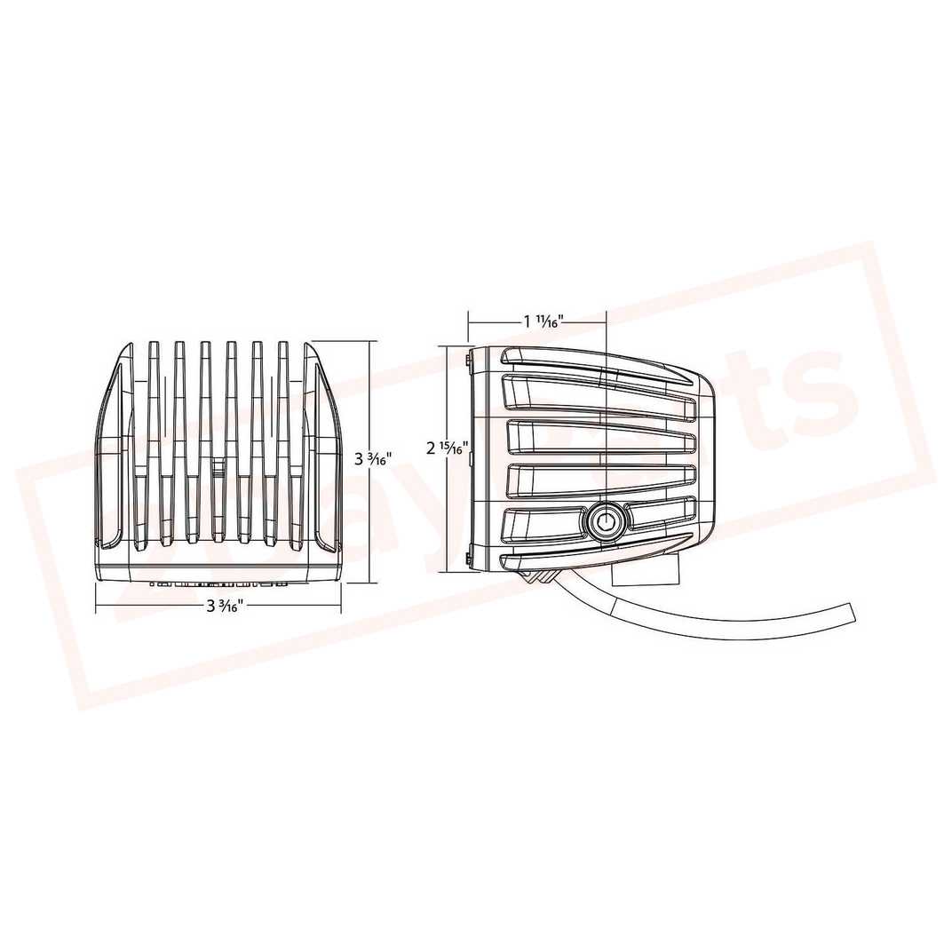 Image 2 RIGID LED Light D2 Diffused Single D Series 50151 part in Fog/Driving Lights category