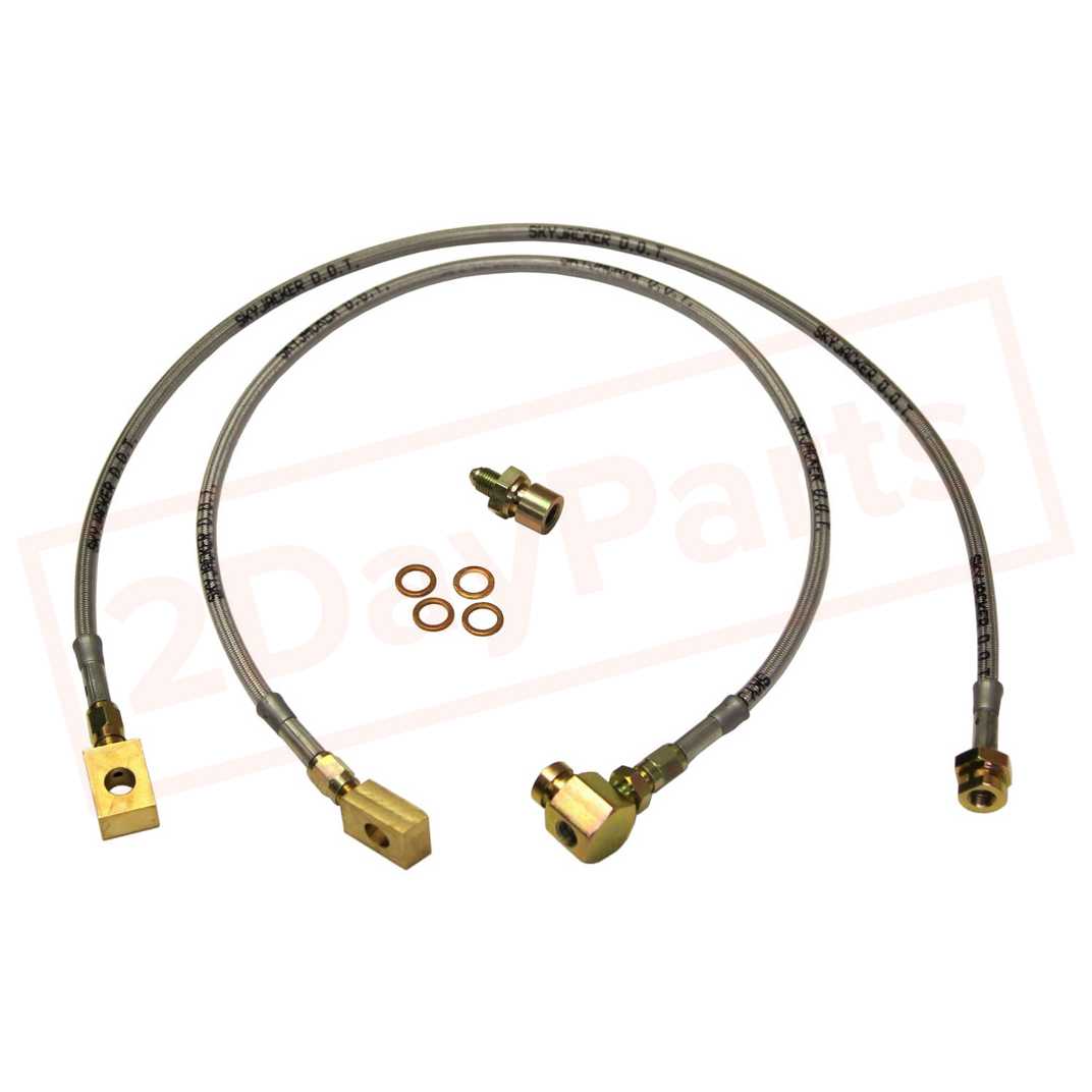 Image Skyjacker Stainless Steel Brake Line Front for Ford Bronco II 1984-1987 4WD part in Brake Hoses category