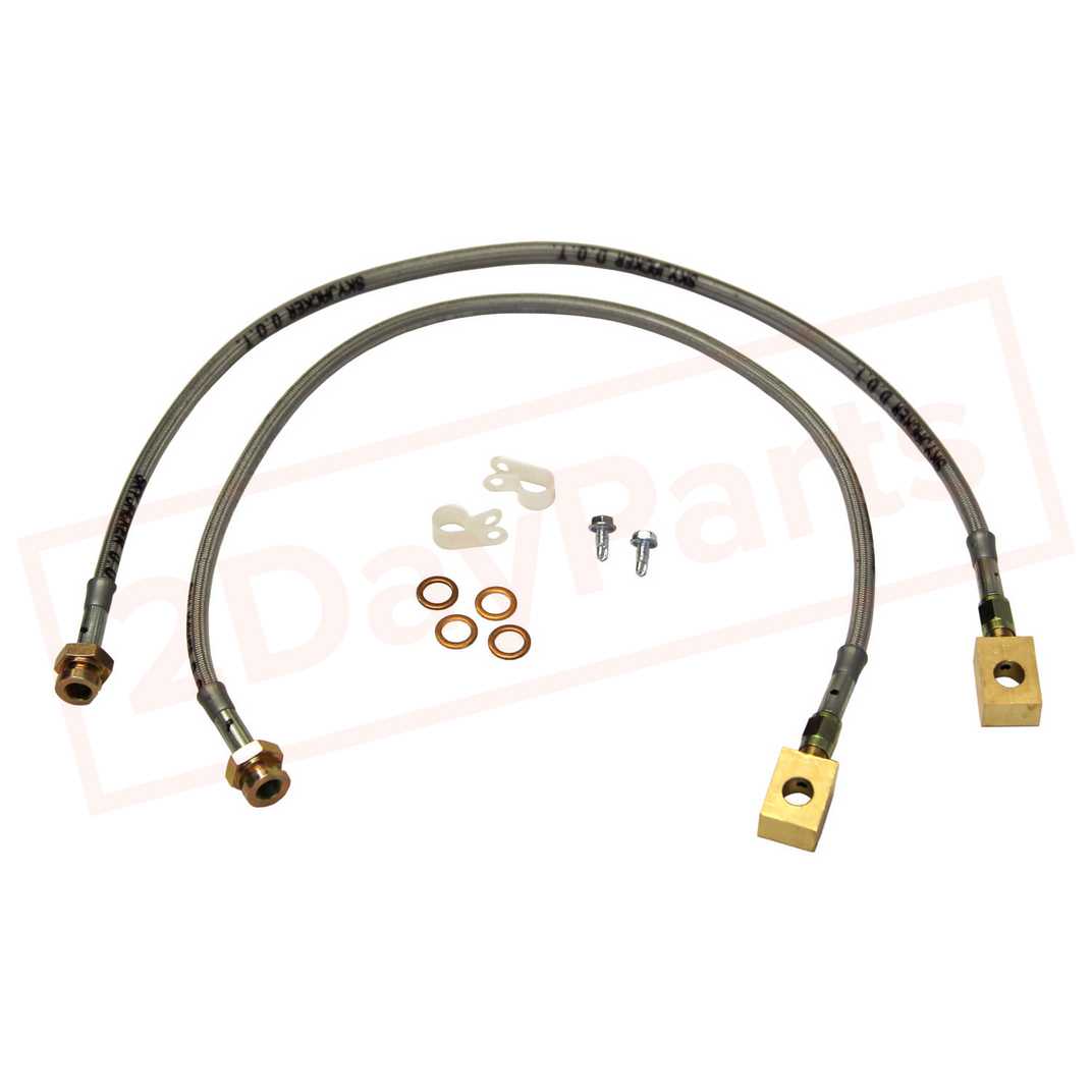 Image Skyjacker Stainless Steel Brake Line Front for Jeep Wrangler 1987-1995 4WD part in Brake Hoses category