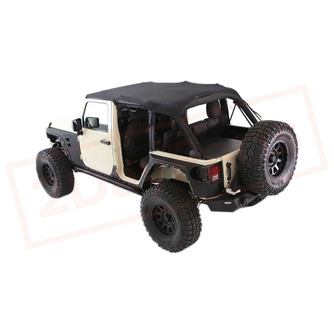 Image Smittybilt Bikini Top Black Black Fabric fits Jeep Wrangler 07-09 part in Sunroof, Convertible & Hardtop category