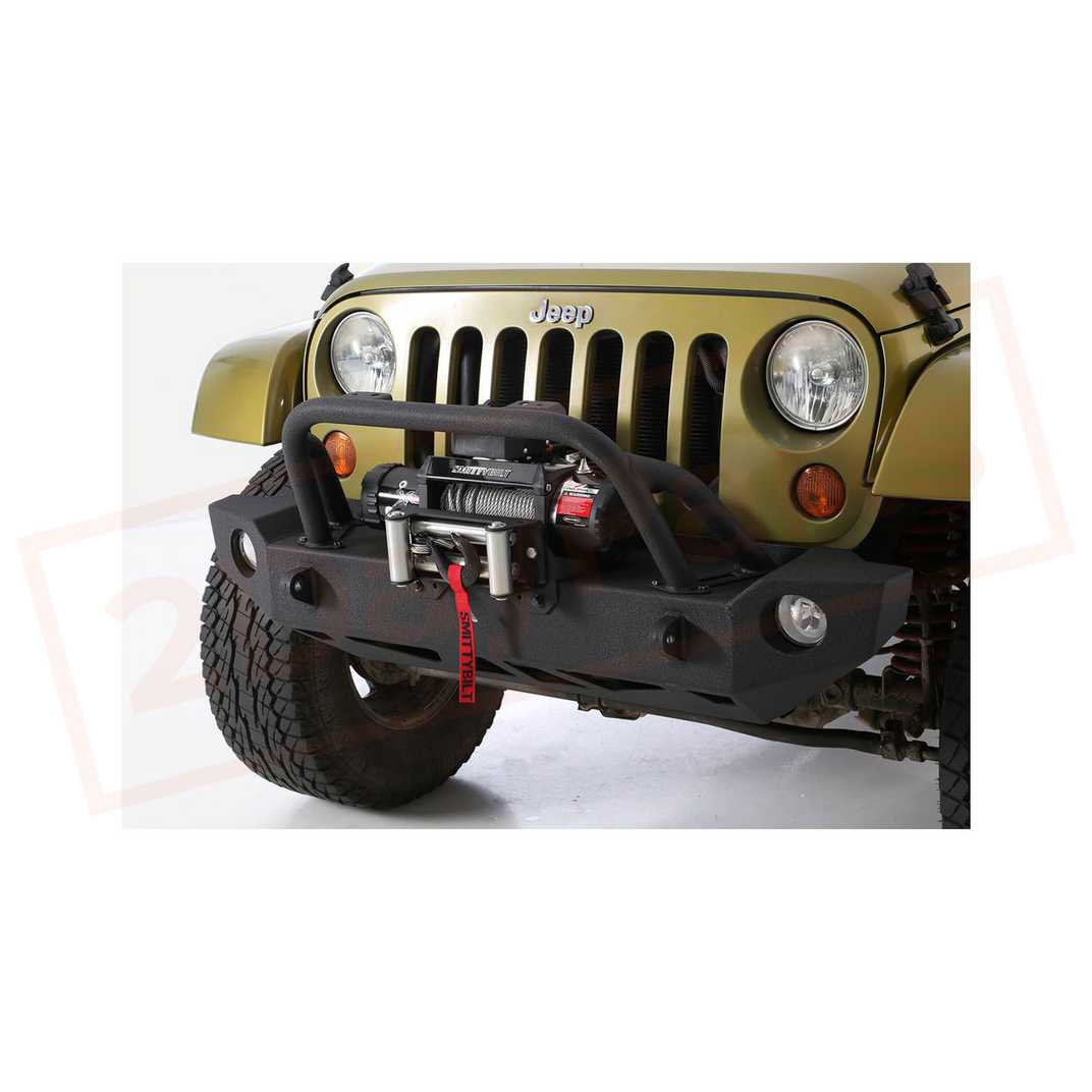 Image Smittybilt Bumper SRC Carbine Black Steel for Jeep Wrangler 07-16 part in Bumpers & Parts category