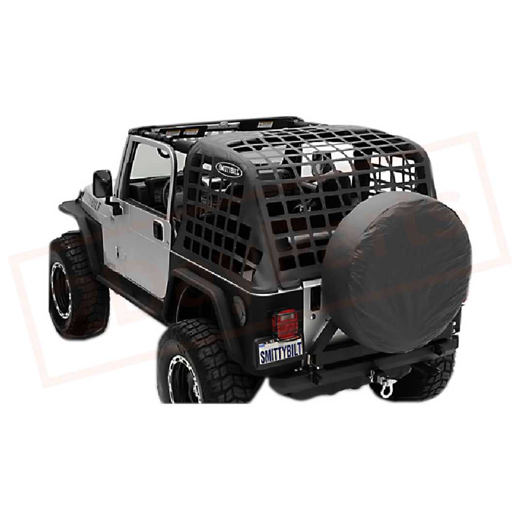 Image Smittybilt Exterior Cargo Net C-RES Matte Black fits Jeep Wrangler 07-16 part in Wheel Center Caps category