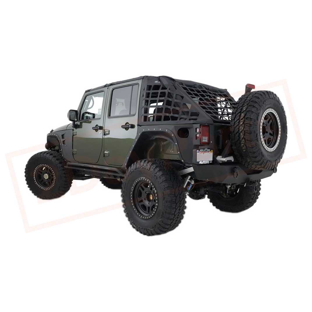 Image Smittybilt Exterior Cargo Net C-RES Matte Black for Jeep Wrangler 07-16 part in Car Covers category