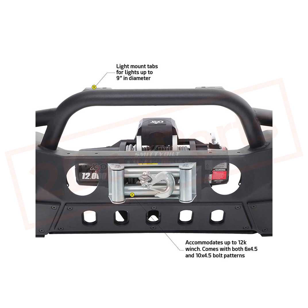 Image 3 Smittybilt Front Bumper w/ Stinger Winch Plate D-Rings for 2018 Jeep Wrangler part in Bumpers & Parts category