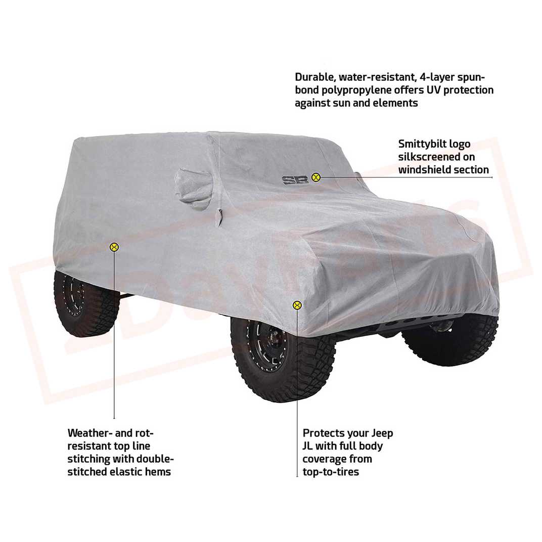 Image Smittybilt Full Climate Cover for 2018-2019 Jeep Wrangler part in Car Covers category