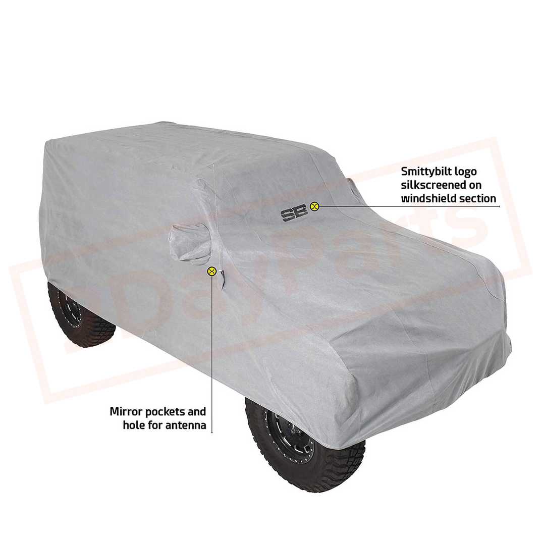 Image 3 Smittybilt Full Climate Cover for 2018-2019 Jeep Wrangler part in Car Covers category