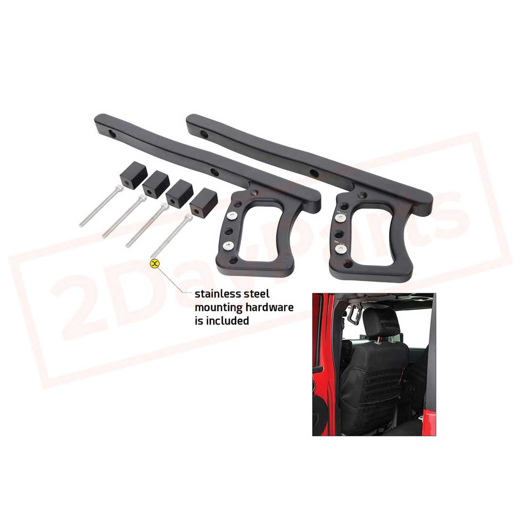 Image 2 Smittybilt Grab Handles Rear for 2007-2010 Jeep Wrangler part in All Products category