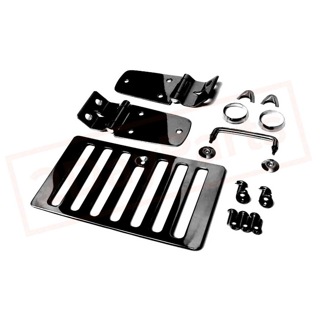 Image Smittybilt Hood Appearance Set Black Steel for Jeep CJ & Wrangler 76-95 part in Hoods category