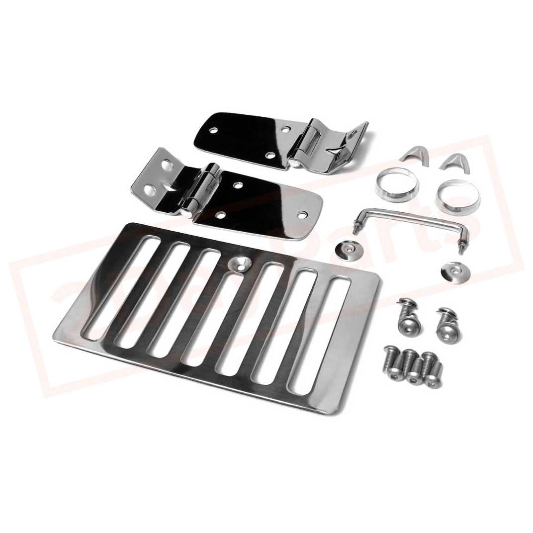 Image Smittybilt Hood Appearance Set Silver Stainless Steel for Jeep Wrangler 98-06 part in Grilles category
