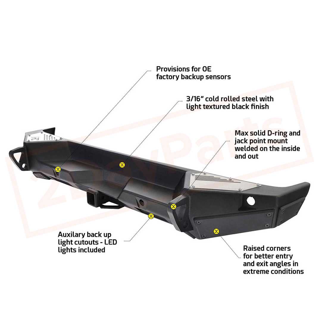 Image 1 Smittybilt Rear Bumper Gen2 Reciever Hitch for 2018 Jeep Wrangler  part in Bumpers & Parts category