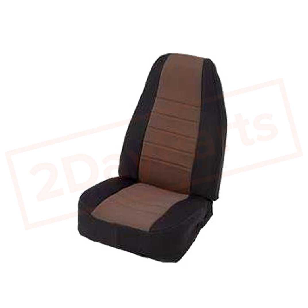 Image Smittybilt Seat Cover Bucket Black Sides/ Tan Center for Jeep 08-12 part in Sunroof, Convertible & Hardtop category