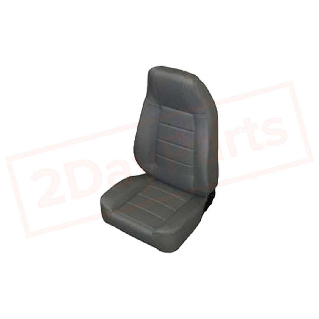 Image Smittybilt Seat Non-Reclining Black Vinyl for Jeep CJ & Wrangler 76-14 part in Seats category