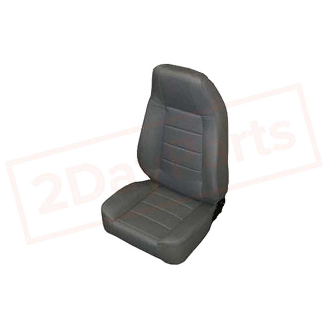 Image Smittybilt Seat Non-Reclining Denim Black Fabric for Jeep Wrangler 76-14 part in Seats category