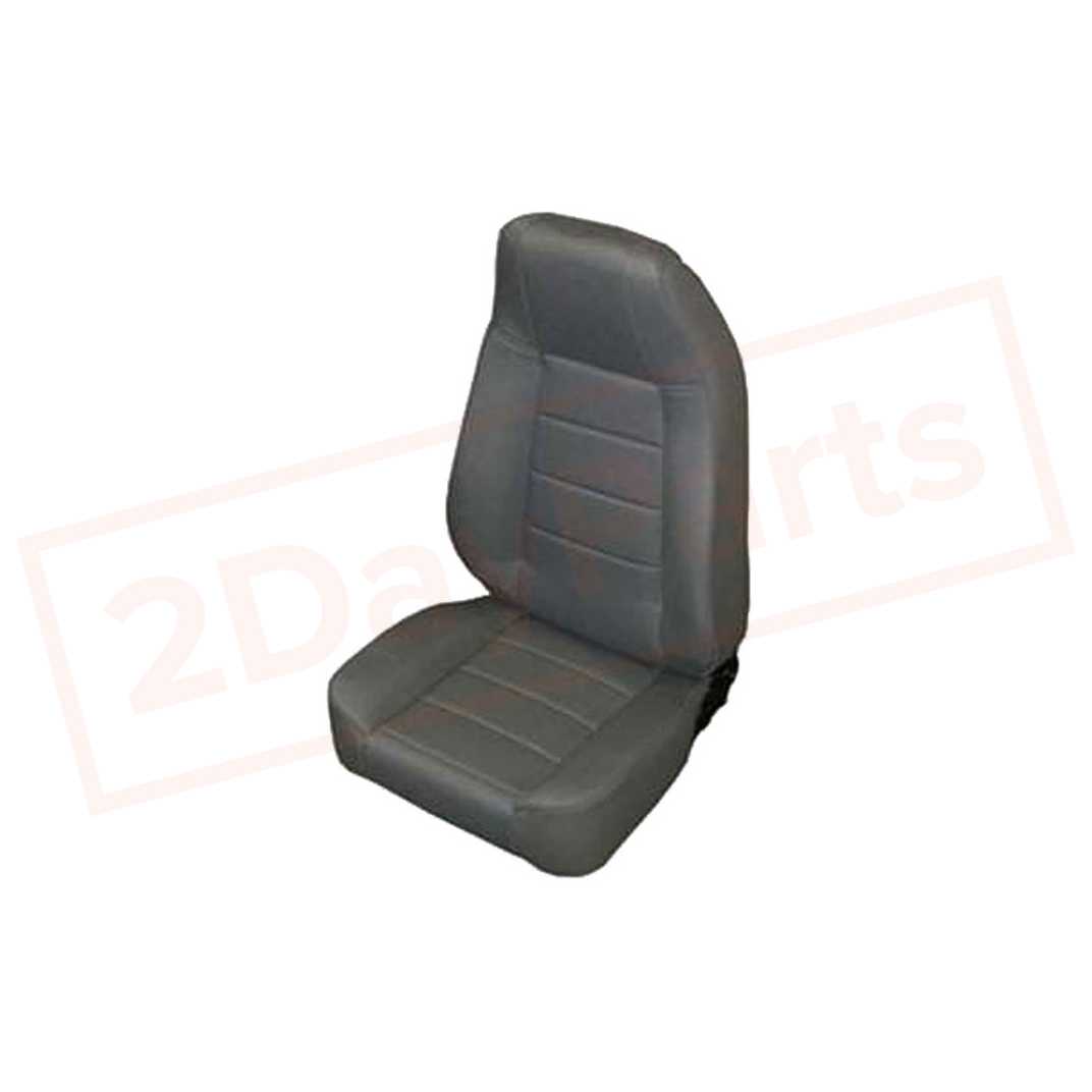 Image Smittybilt Seat Reclining Denim Gray Fabric for Jeep CJ & Wrangler 76-14 part in Seats category