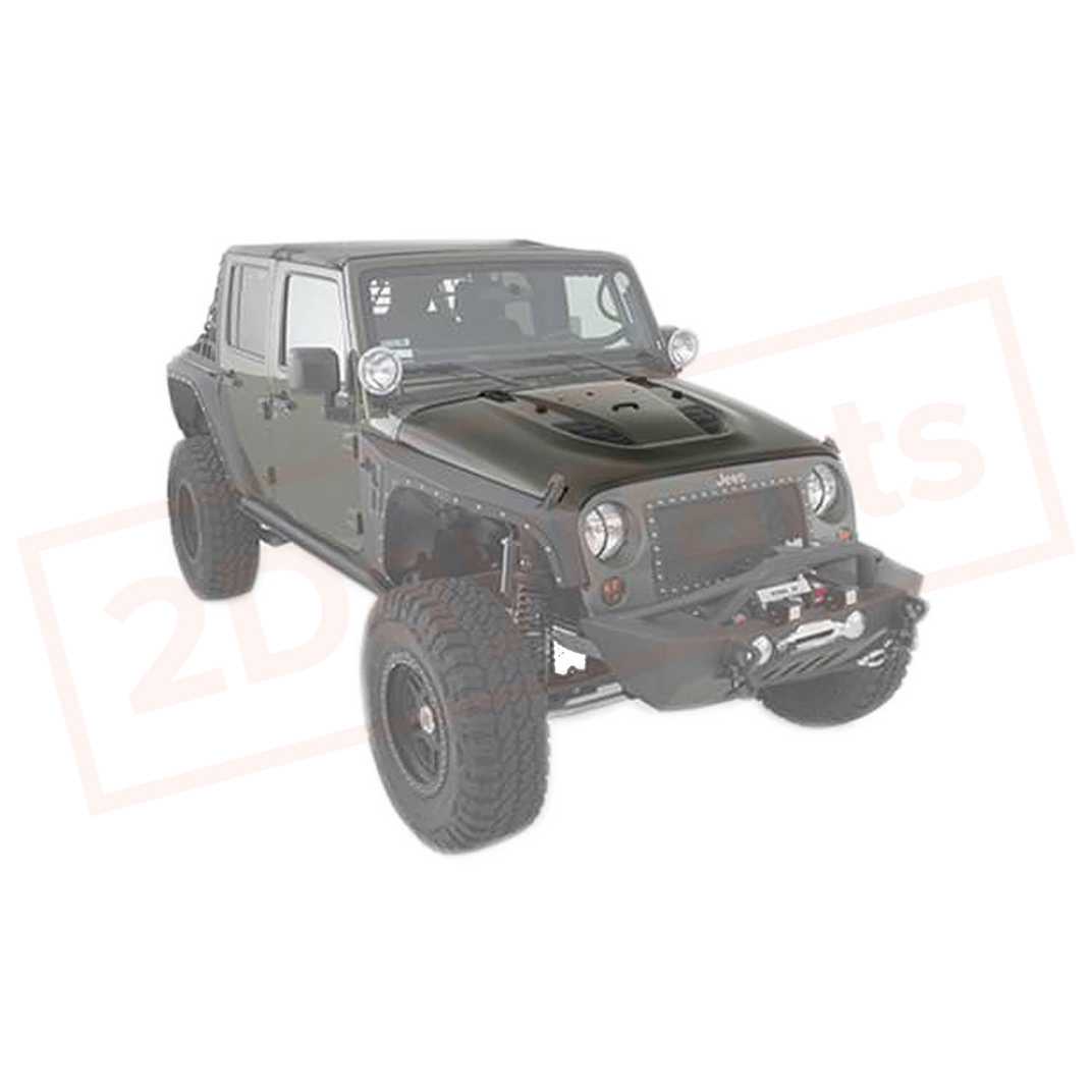 Image Smittybilt SRC Series Hood Heat Reduction Black Steel for Jeep 07-16 part in Bumpers & Parts category