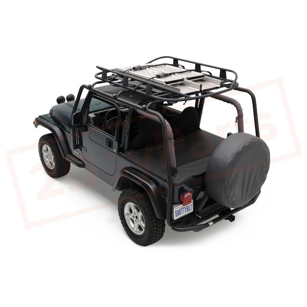 Image Smittybilt SRC Series Roof Rack Direct-Fit Black Steel for Jeep 07-16 part in Racks category