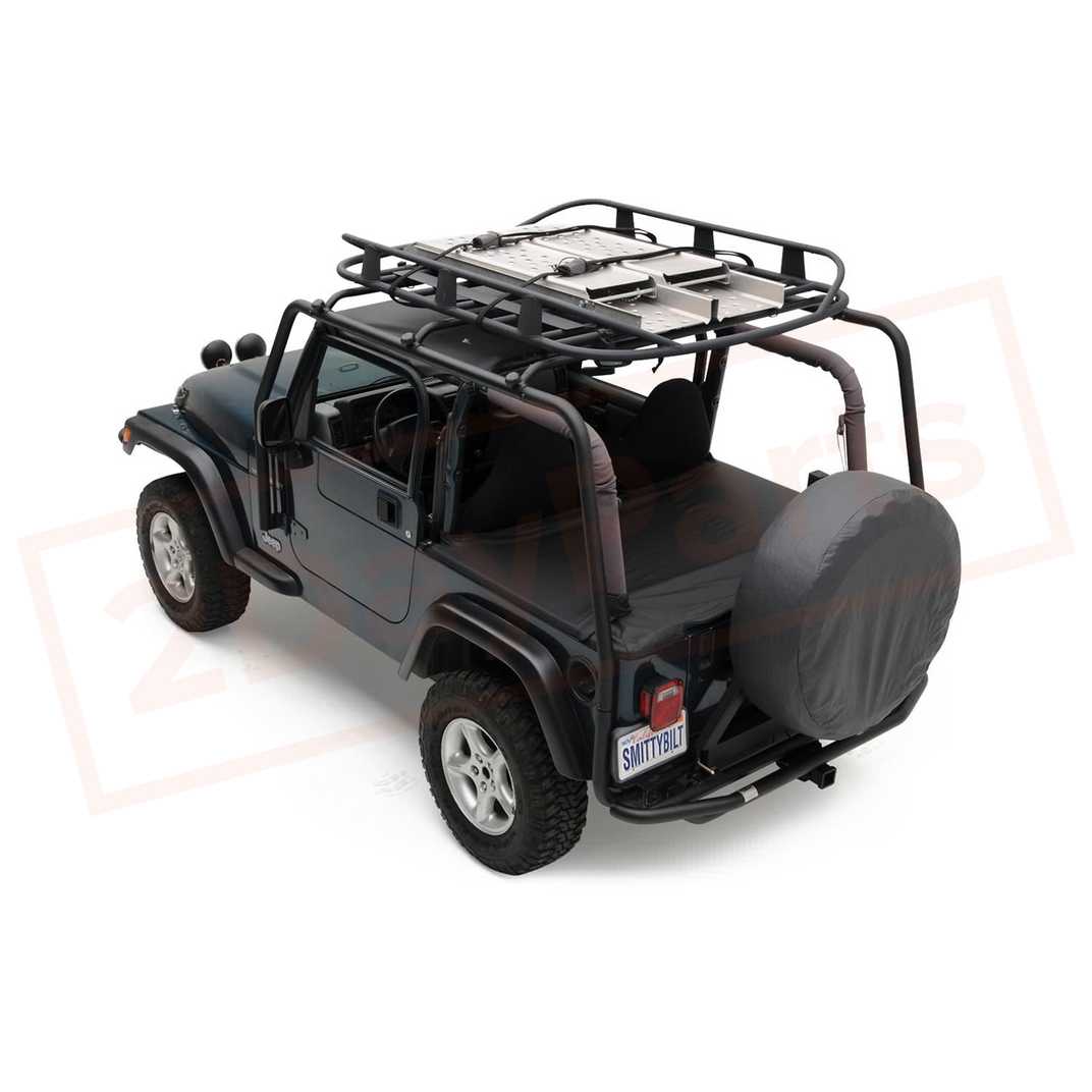 Image Smittybilt SRC Series Roof Rack Direct-Fit Black Steel for Jeep 97-06 part in Racks category