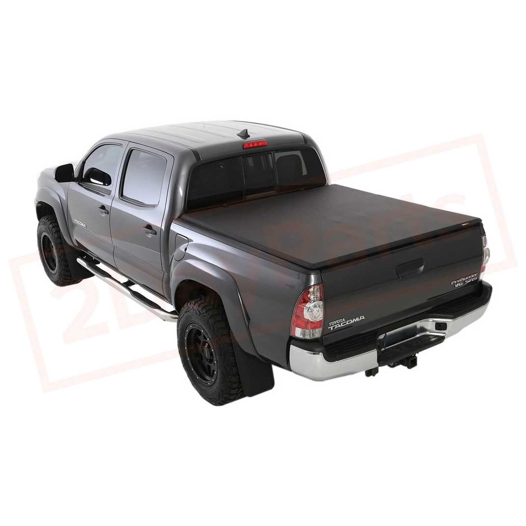 Image Smittybilt Tonneau Cover Tri-Fold Black Vinyl fits Toyota Tacoma 05-15 part in Truck Bed Accessories category