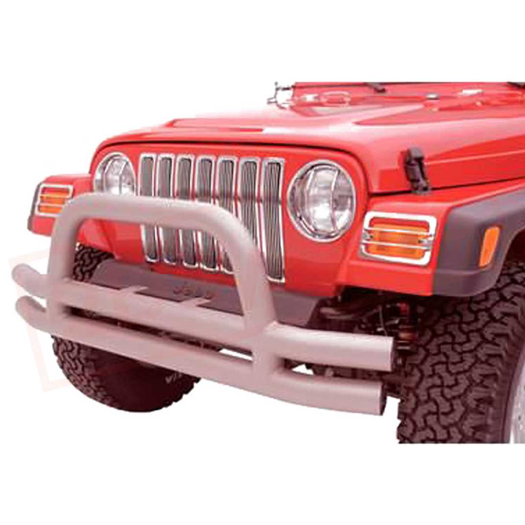 Image Smittybilt Turn Signal Guard Euro Style Silver for Jeep Wrangler 97-06 part in Turn Signals category