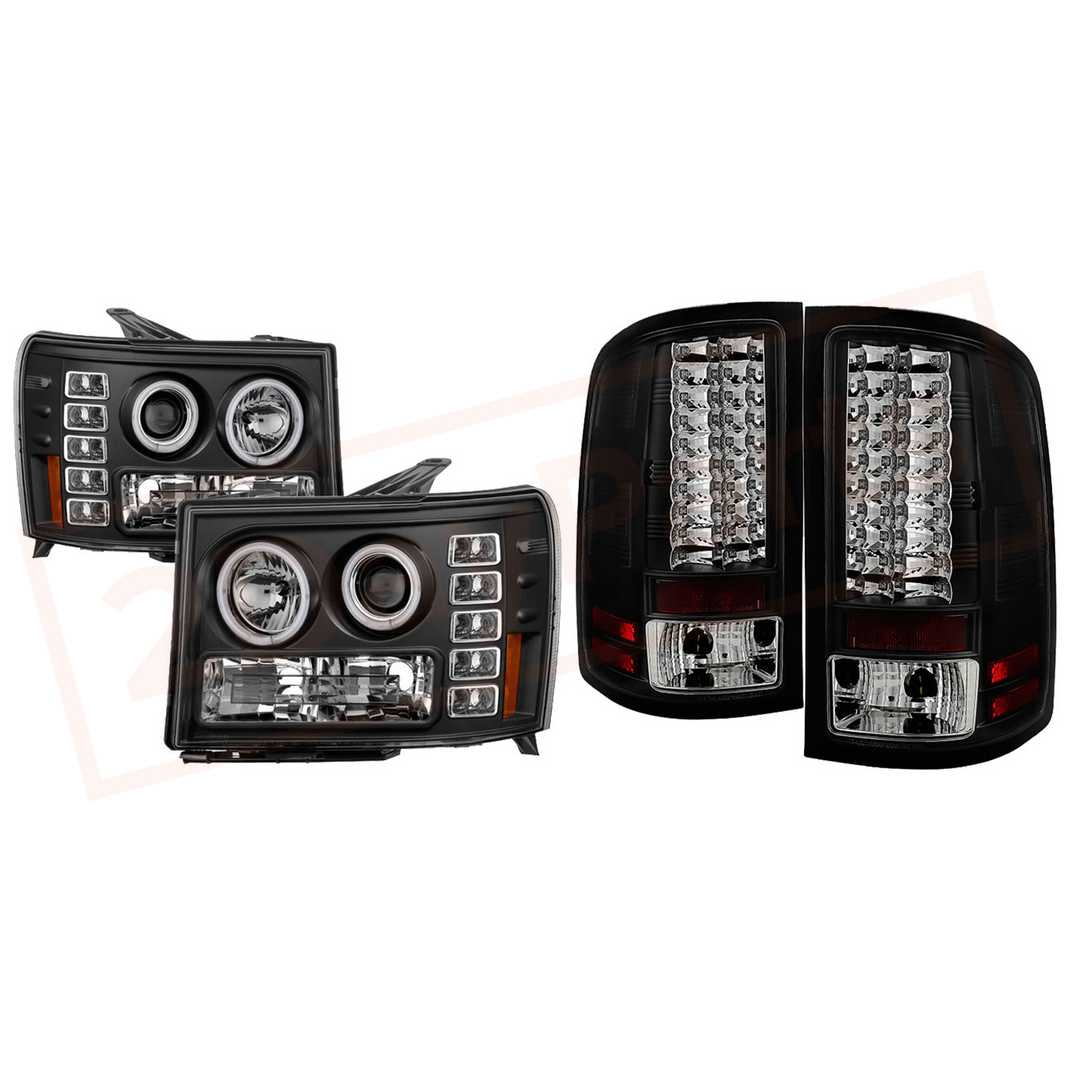 Image Spyder CCFL LED Headlights & TailLights Blk GMC Sierra 1500 07-13, 2500HD/3500HD part in Headlight & Tail Light Covers category