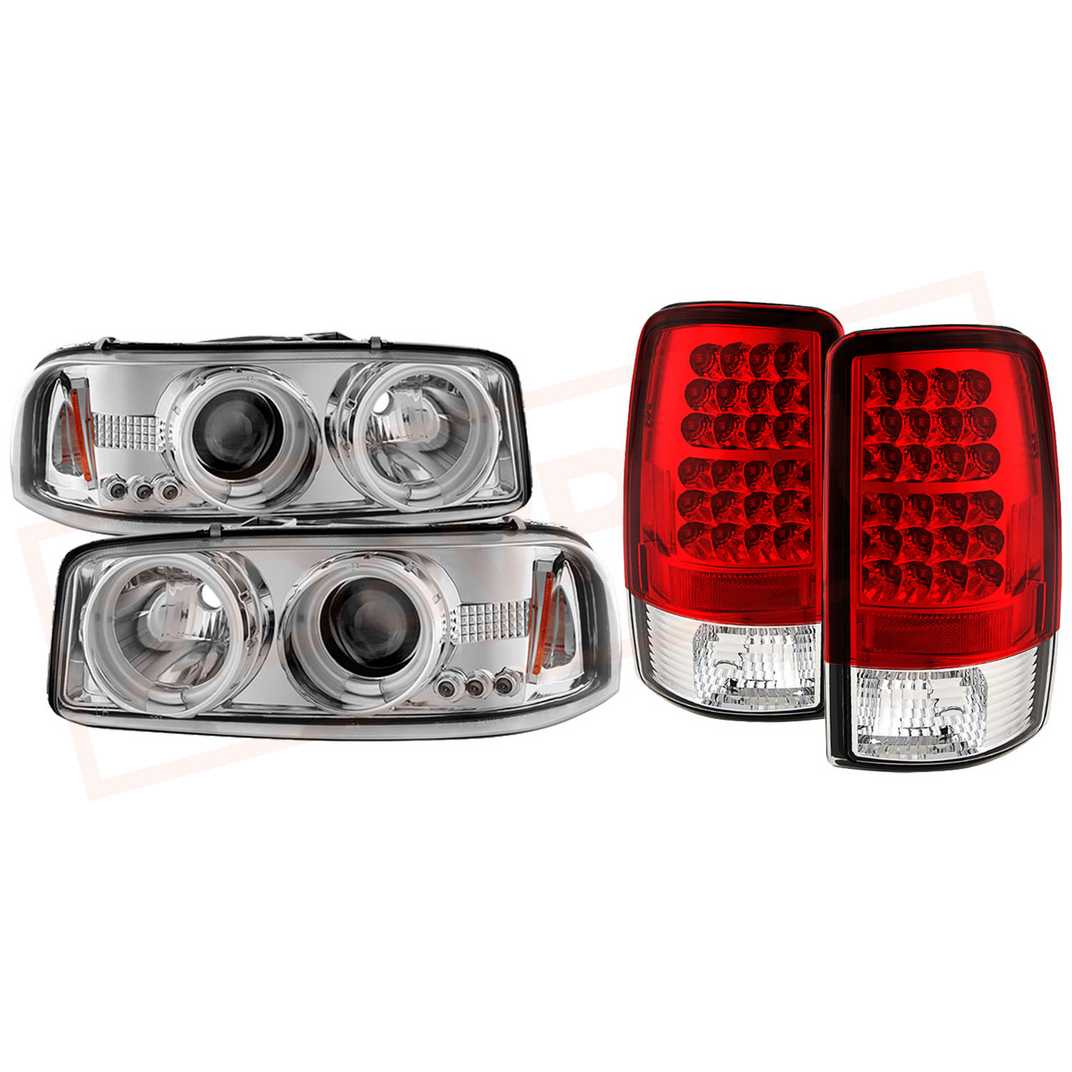 Image Spyder CCFL LED Proj Headlights Chrm & LED Tail Lights GMC Yukon/XL/Denali 00-06 part in Headlight & Tail Light Covers category