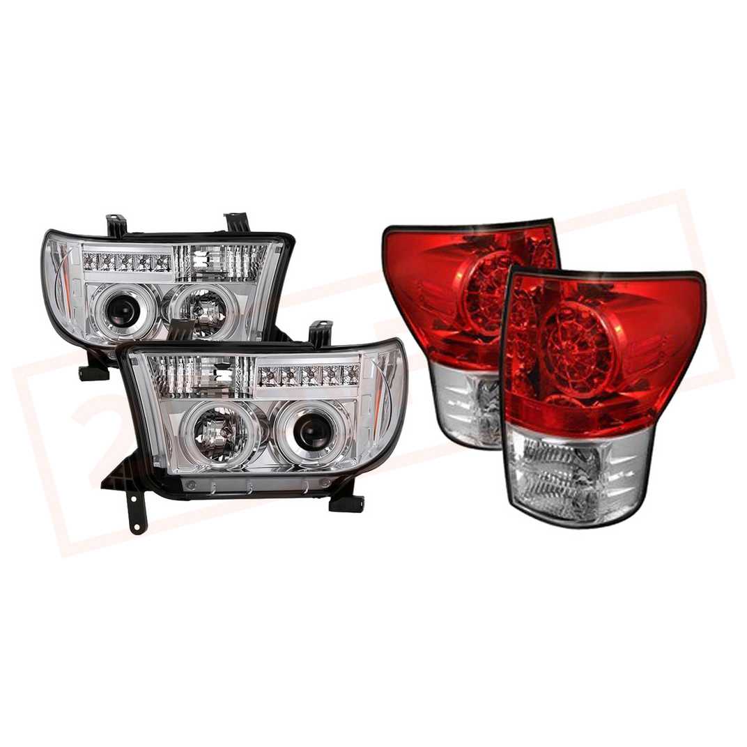 Image Spyder CCFL LED Projector Headlights Chrome&  TailLights for Toyota Tundra 07-13 part in Headlight & Tail Light Covers category