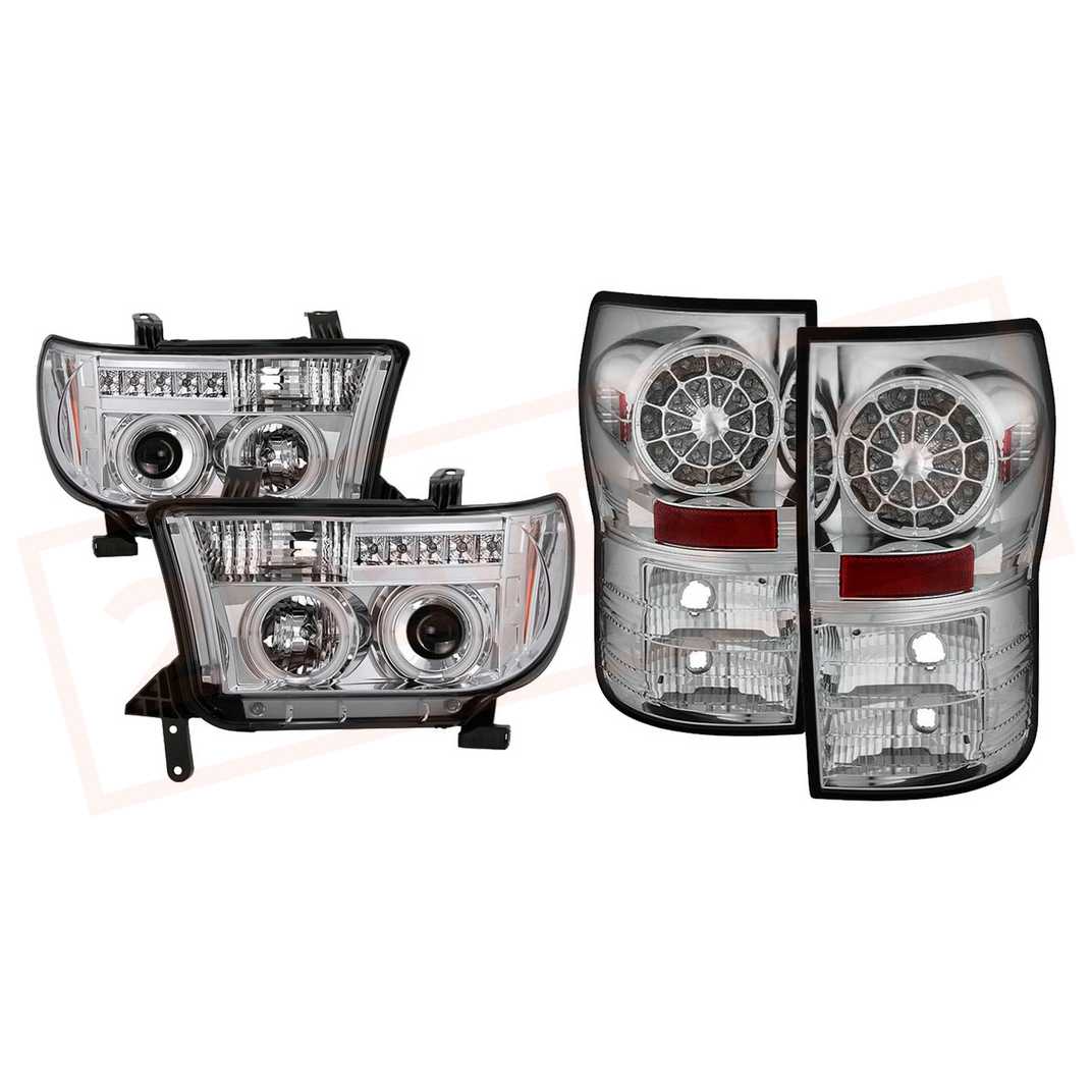 Image Spyder CCFL LED Projector Headlights&  TailLights Chrome for Toyota Tundra 07-13 part in Headlight & Tail Light Covers category