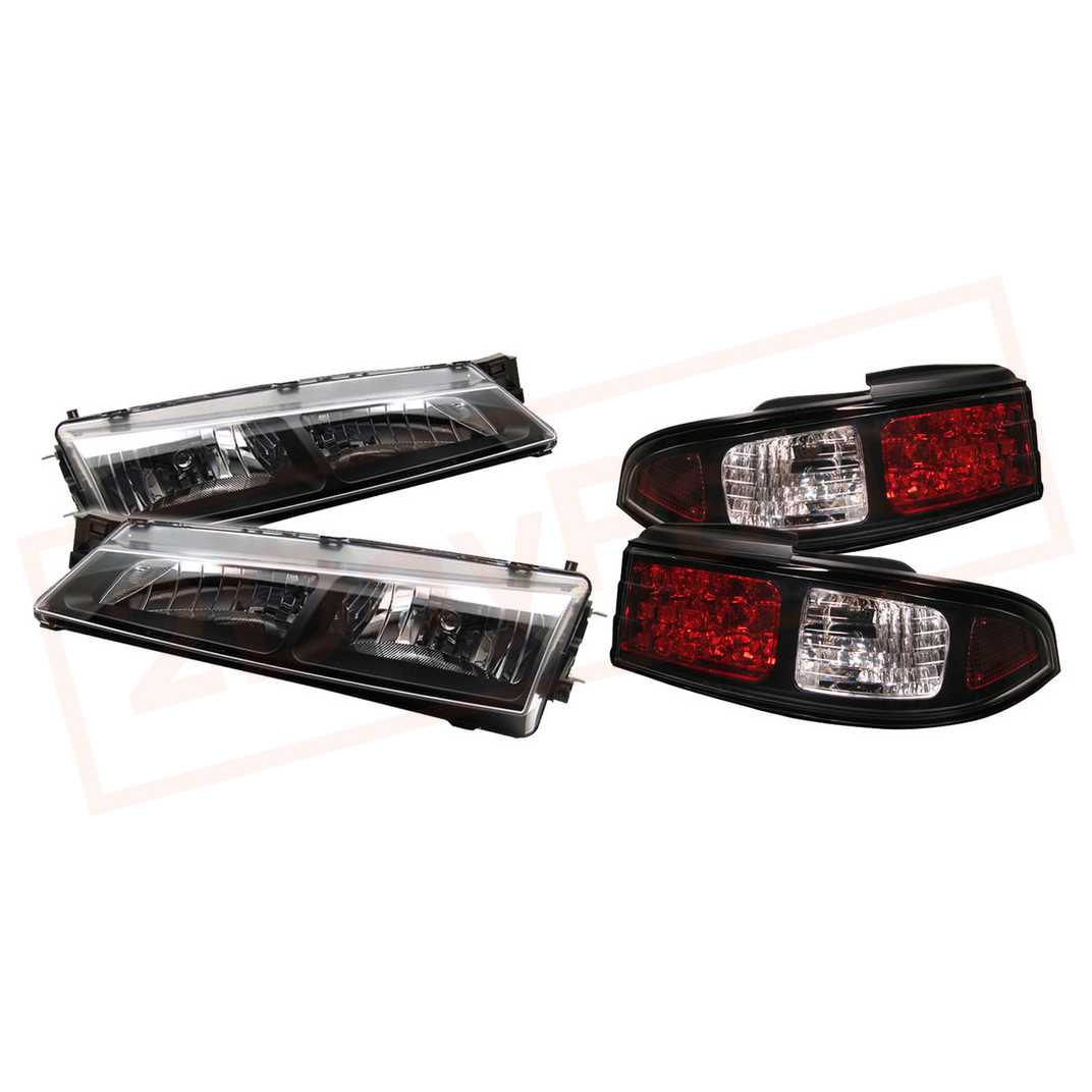 Image Spyder Crystal Headlights & LED Tail Lights  For Nissan 240SX 1997-1998 part in Headlight & Tail Light Covers category