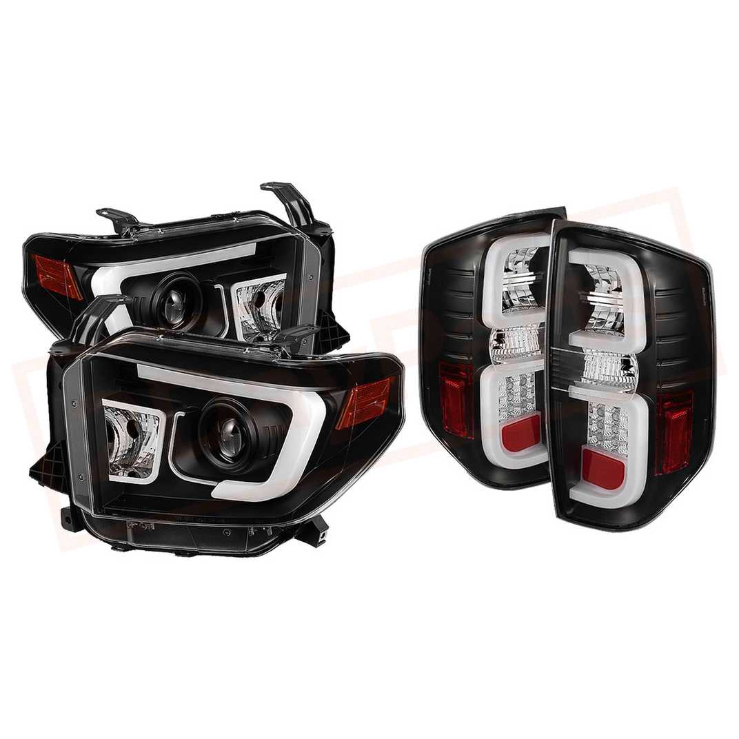 Image Spyder DRL Projector Headlights&  Tail Lights Black for Toyota Tundra 2014-2016 part in Headlight & Tail Light Covers category