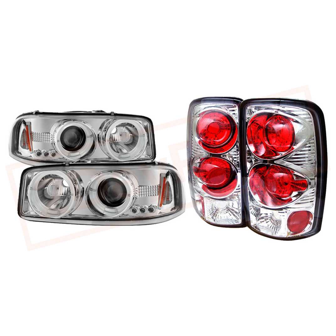 Image Spyder Halo LED Headlights & EuroStyle TailLights Chrm GMC Yukon/XL/Denali 00-06 part in Headlight & Tail Light Covers category