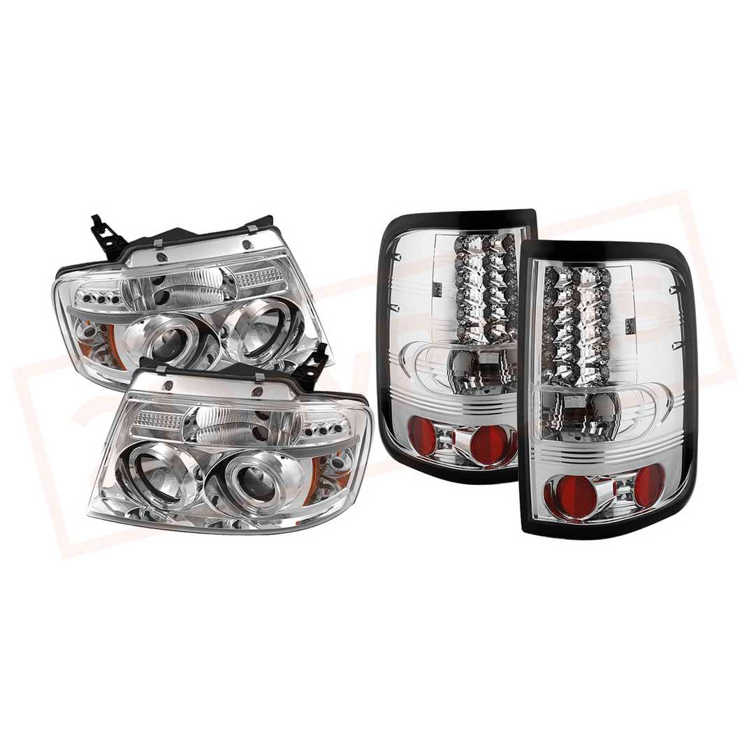 Image Spyder Halo LED Proj Headlights & LED Tail Lights Chrm for Ford F150 04-08 part in Headlight & Tail Light Covers category