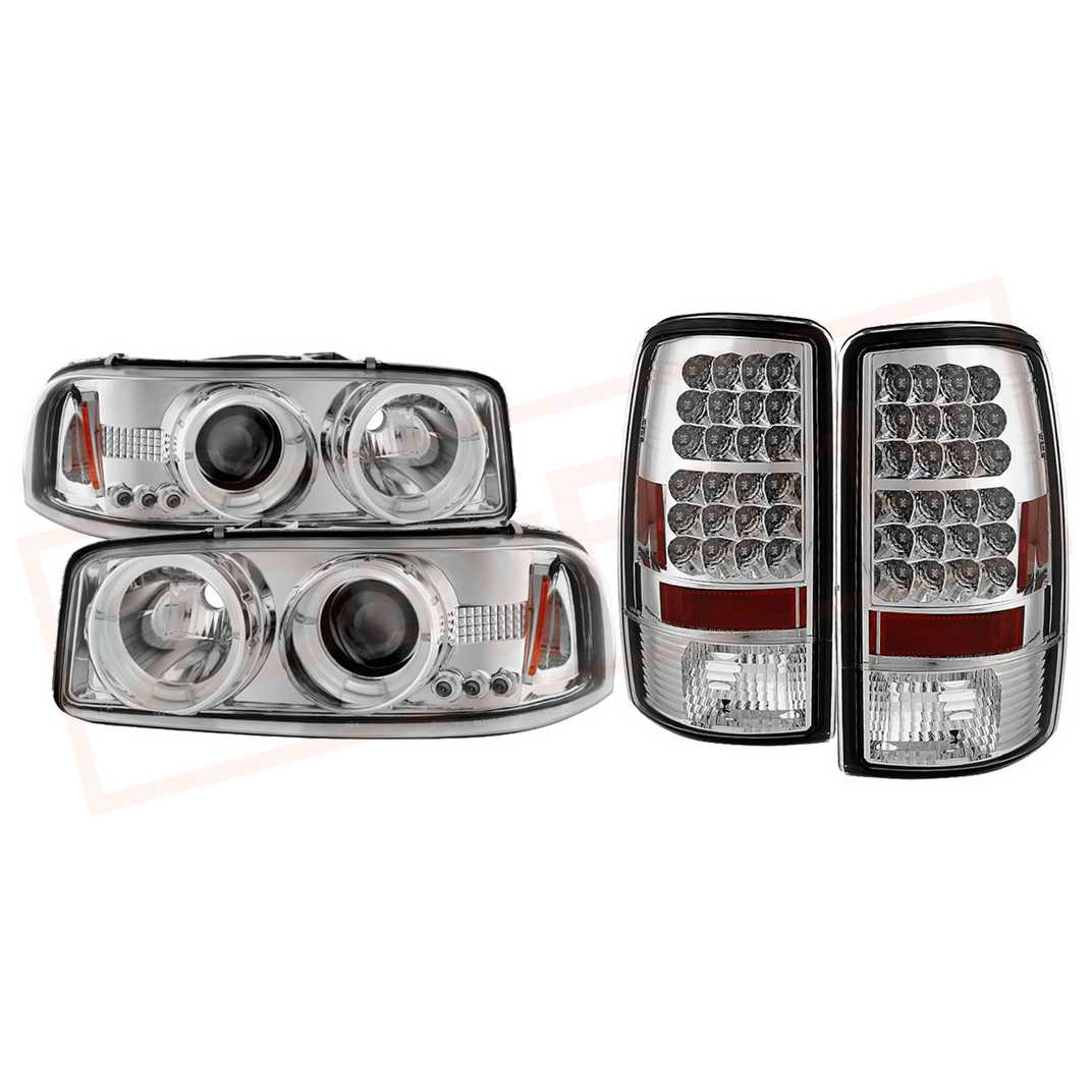 Image Spyder Halo LED Proj Headlights & LED Tail Lights Chrm GMC Yukon/XL/Denali 00-06 part in Headlight & Tail Light Covers category