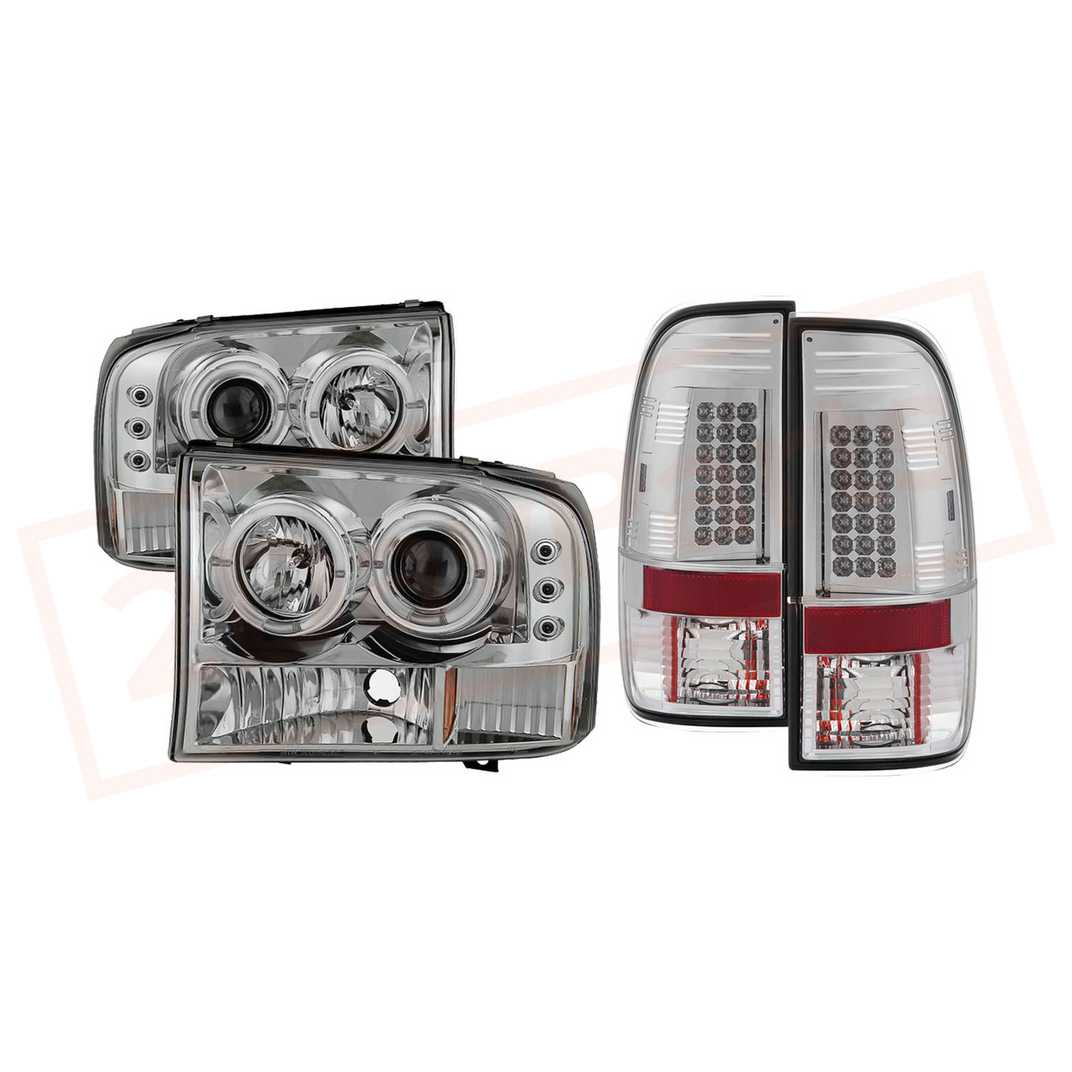 Image Spyder Halo LED Projector Headlights & LED Tail Lights  for Ford F250 1999-04 part in Headlight & Tail Light Covers category