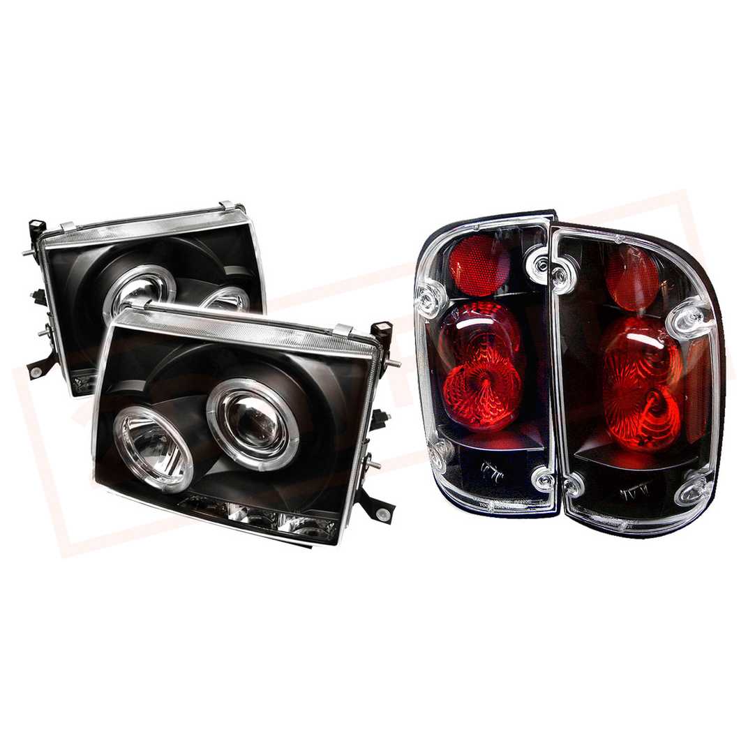 Image Spyder Halo LED Projector Headlights & Tail Lights Black for Toyota Tacoma 97-00 part in Headlight & Tail Light Covers category