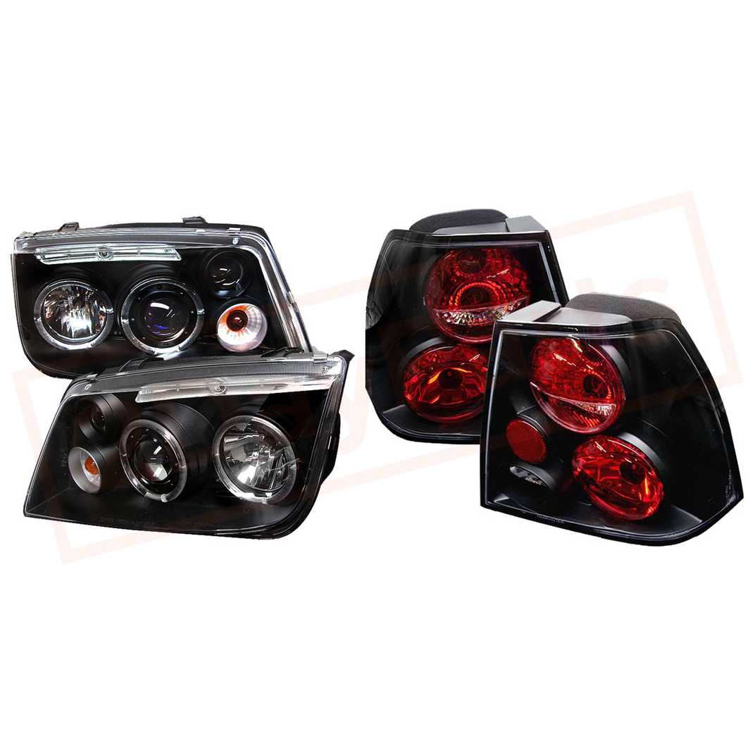 Image Spyder Halo LED Projector Headlights & Tail Lights Black Volkswagen Jetta 99-04 part in Headlight & Tail Light Covers category