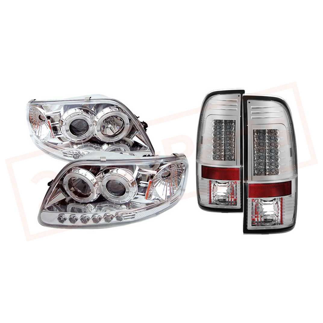 Image Spyder HaloLED Headlights & LED Tail Lights Ver.2 Chrm for Ford F150 97-03 part in Headlight & Tail Light Covers category